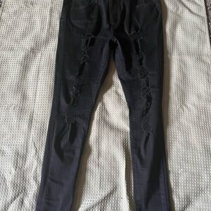 Levi‎ Black Distressed Slim Fit Denim Jeans Size 31